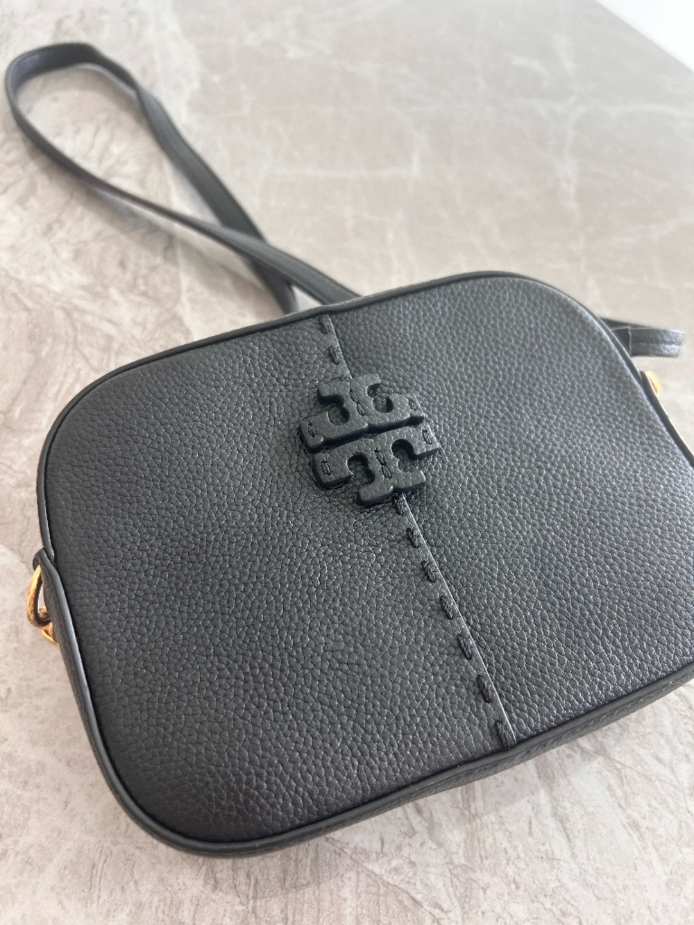Tory Burch Black Pebbled Leather Crossbody - Picture 2 of 10